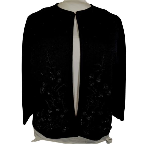 Vtge Beaded Wool jacket mid 80's to early 90'sBust 42" length 24"3/4 Sleeves 25" - Picture 4 of 10